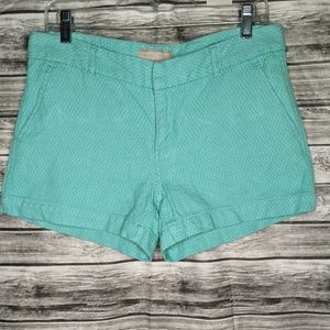 Banana Republic Textured Mint Green White Midi Chino Linen Short Sz 8